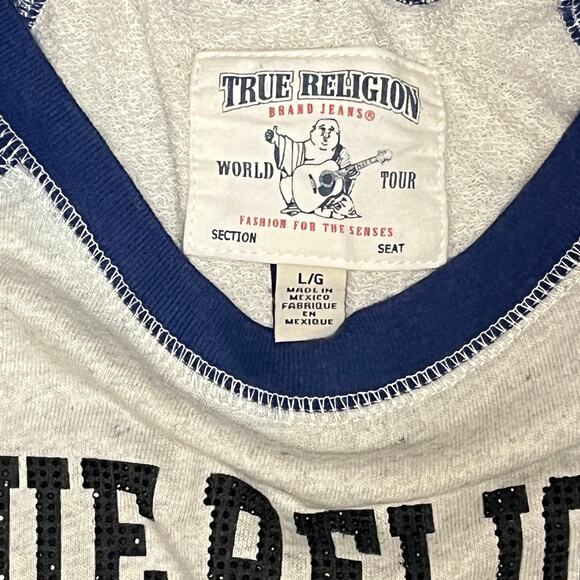 True Religion Women's Raglan Sweatshirt – Size Large, EUC - Picture 4 of 6